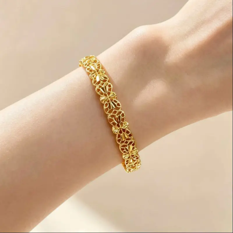 CADILO New Cross-Border Snap-Open Bracelet for Women, Fashionable Sand Gold Fashion Jewelry Wholesale Snap-Open Bracelet — feature 6