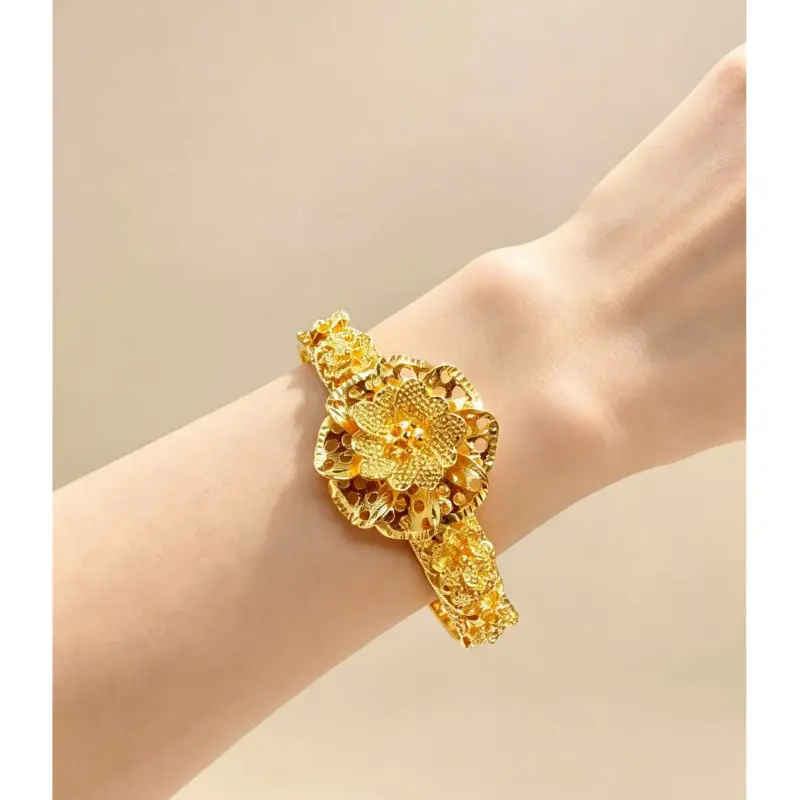 CADILO New Cross-Border Snap-Open Bracelet for Women, Fashionable Sand Gold Fashion Jewelry Wholesale Snap-Open Bracelet
