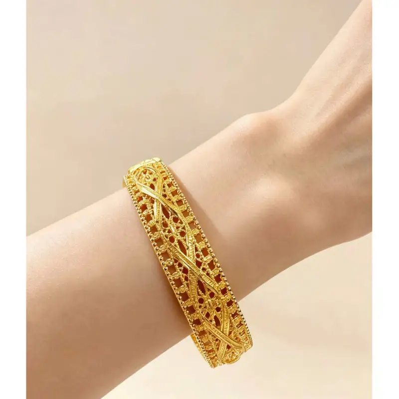 CADILO New Cross-Border Snap-Open Bracelet for Women, Fashionable Sand Gold Fashion Jewelry Wholesale Snap-Open Bracelet