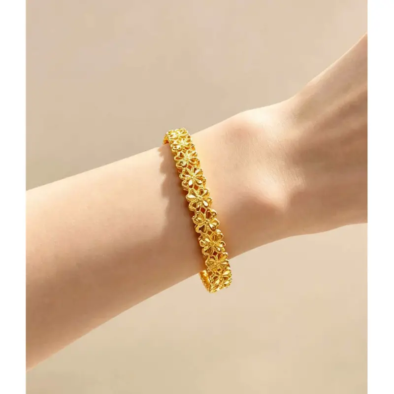 CADILO New Cross-Border Snap-Open Bracelet for Women, Fashionable Sand Gold Fashion Jewelry Wholesale Snap-Open Bracelet