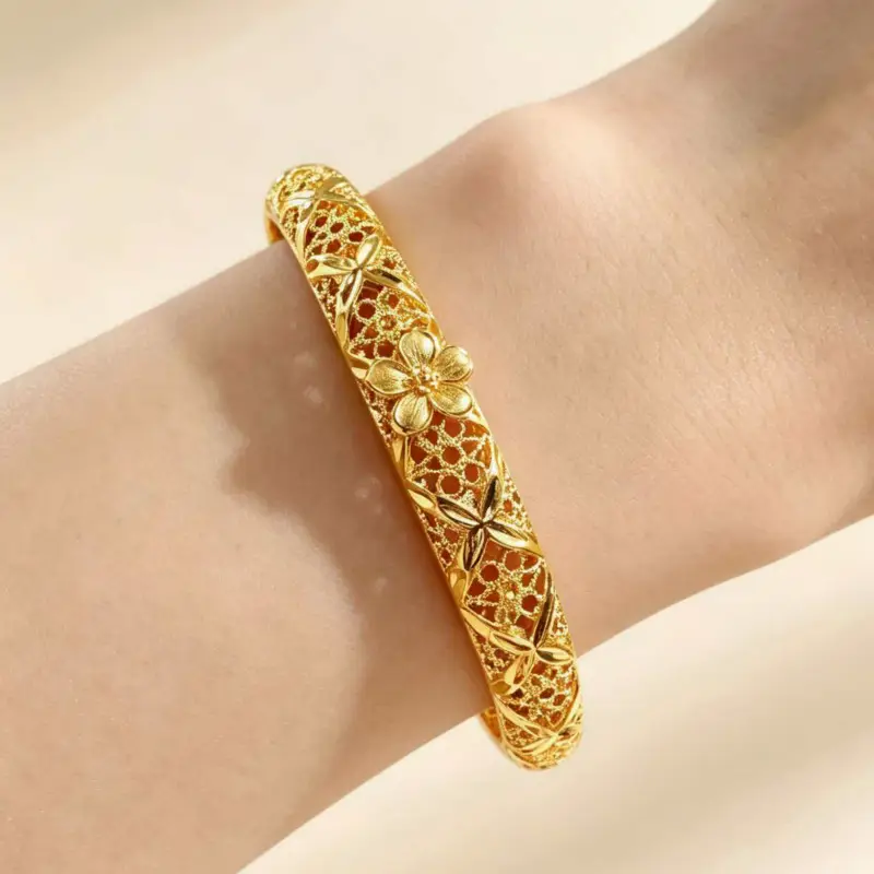 CADILO New Cross-Border Snap-Open Bracelet for Women, Fashionable Sand Gold Fashion Jewelry Wholesale Snap-Open Bracelet
