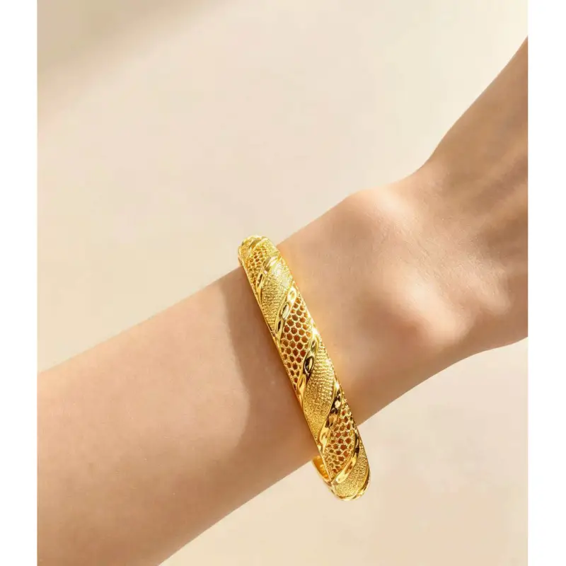 CADILO New Cross-Border Snap-Open Bracelet for Women, Fashionable Sand Gold Fashion Jewelry Wholesale Snap-Open Bracelet