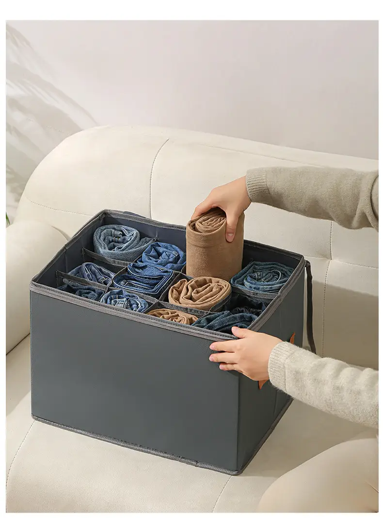 Cross-border popular shoe box, foldable compartmentalized storage box, bedroom wardrobe moisture-proof shoe storage box with lid — feature 14