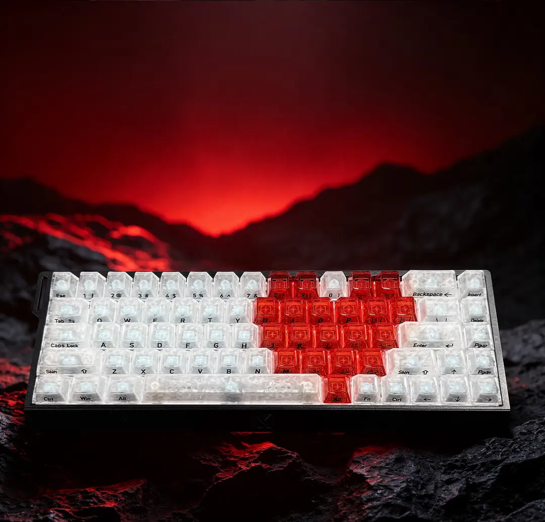【Front and side engraved carbon fiber pattern with heart design】Cross-border bestseller carbon texture PC material magnetic switch mechanical keyboard keycaps — feature 16
