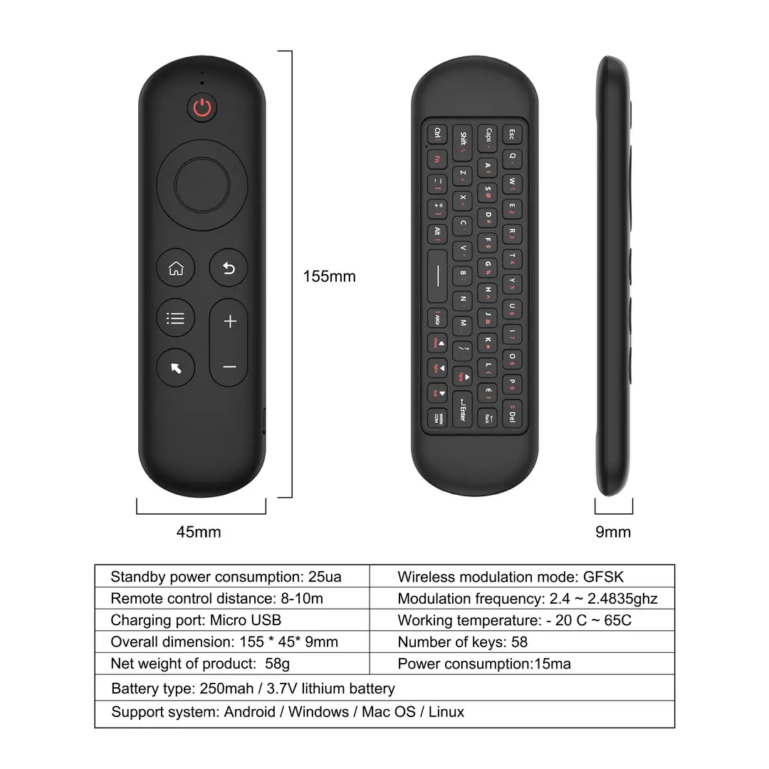 Cross-border M5 Air Mouse Remote Control Wireless Keyboard Mini Bluetooth Backlit Suitable for Smart TV Set-Top Boxes — feature 13