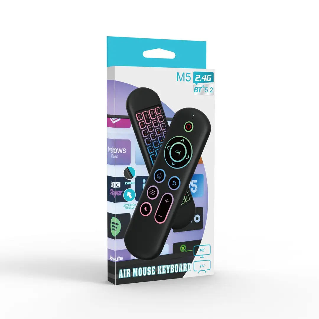 Cross-border M5 Air Mouse Remote Control Wireless Keyboard Mini Bluetooth Backlit Suitable for Smart TV Set-Top Boxes — feature 7