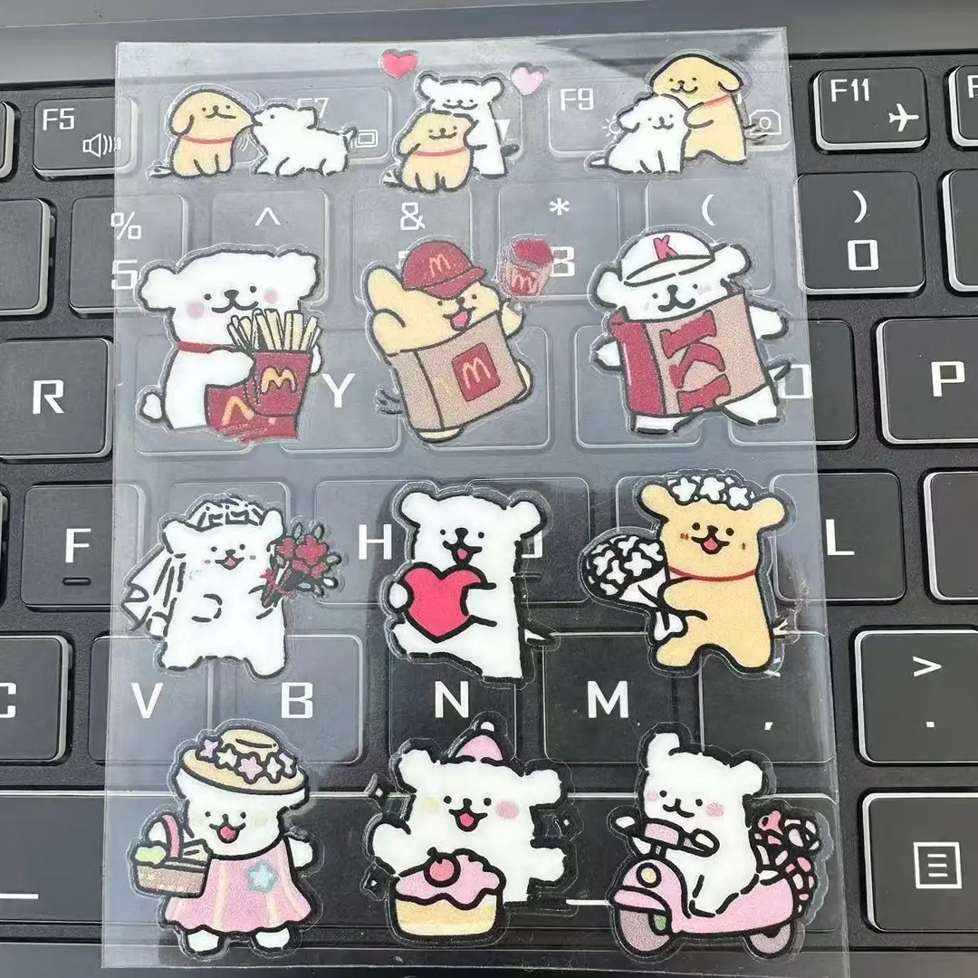 Line puppy cartoon cute 3D transfer stickers DIY for water cups, notebooks, desktops, planners, and mobile phones, waterproof decoration - Image 9