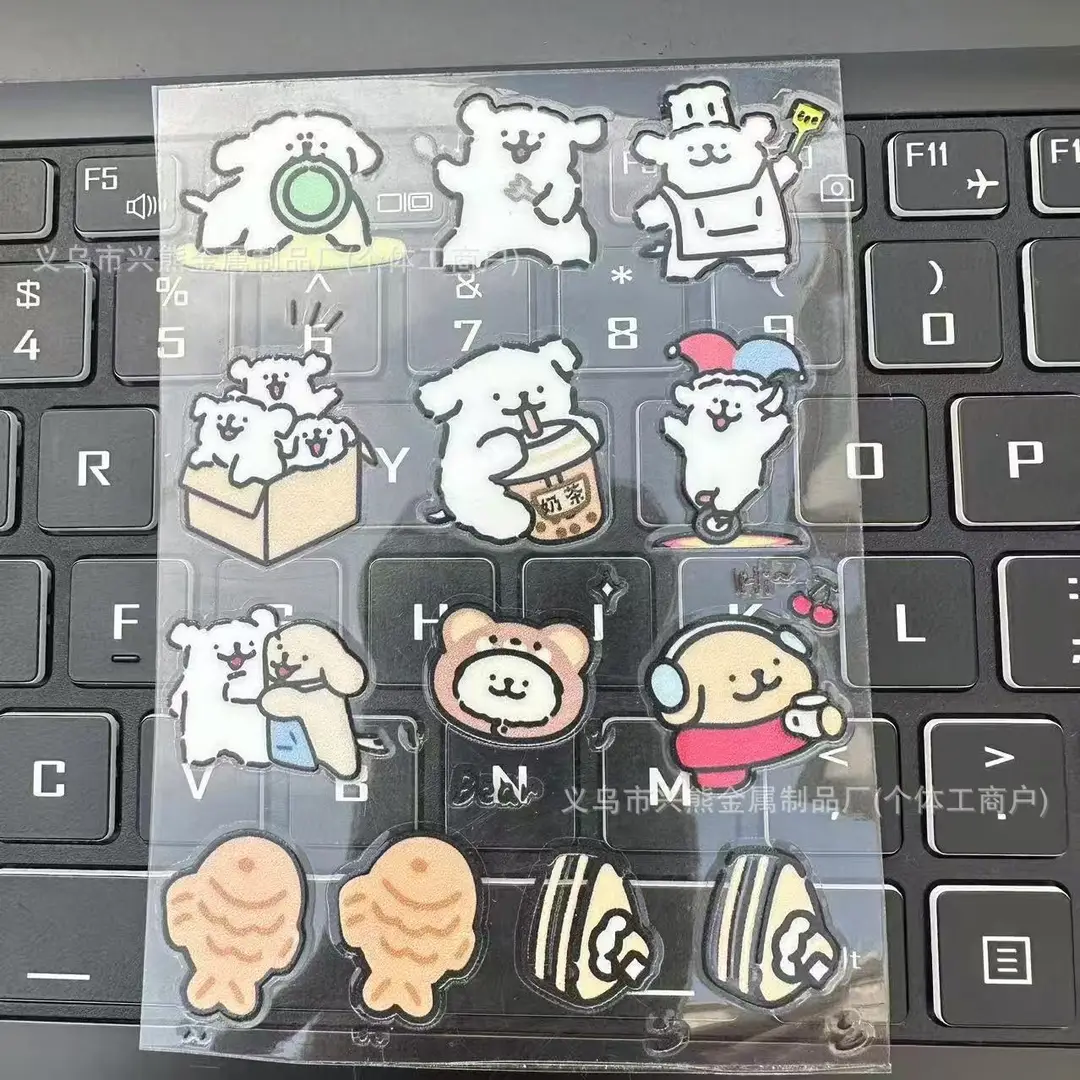 Line puppy cartoon cute 3D transfer stickers DIY for water cups, notebooks, desktops, planners, and mobile phones, waterproof decoration — feature 4