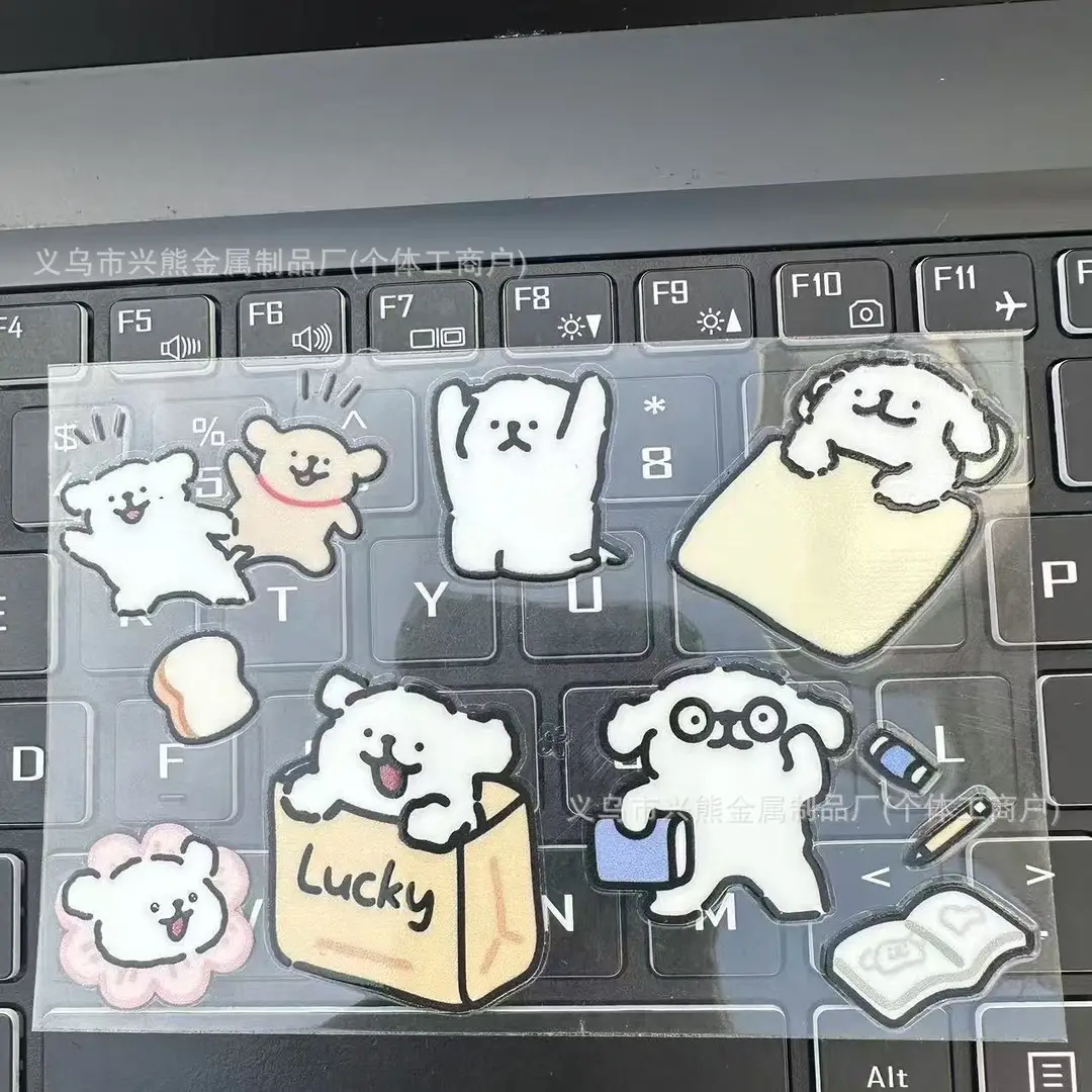 Line puppy cartoon cute 3D transfer stickers DIY for water cups, notebooks, desktops, planners, and mobile phones, waterproof decoration - Image 4