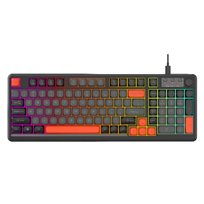 Cross-border 98-key three-mode keyboard wireless Bluetooth mechanical feel desktop laptop office keyboard and mouse set - Image 7