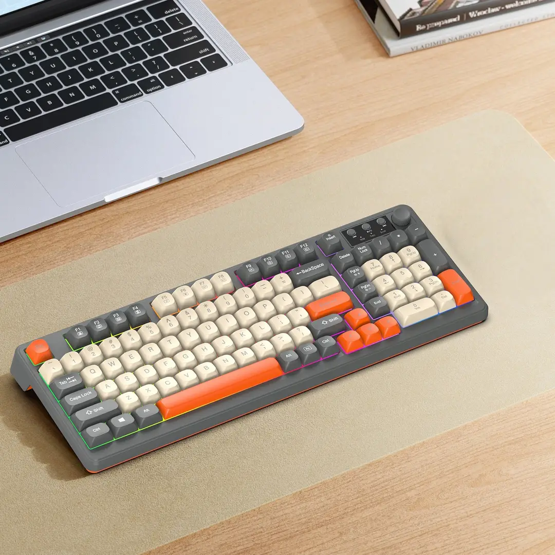 Cross-border 98-key three-mode keyboard wireless Bluetooth mechanical feel desktop laptop office keyboard and mouse set — feature 19