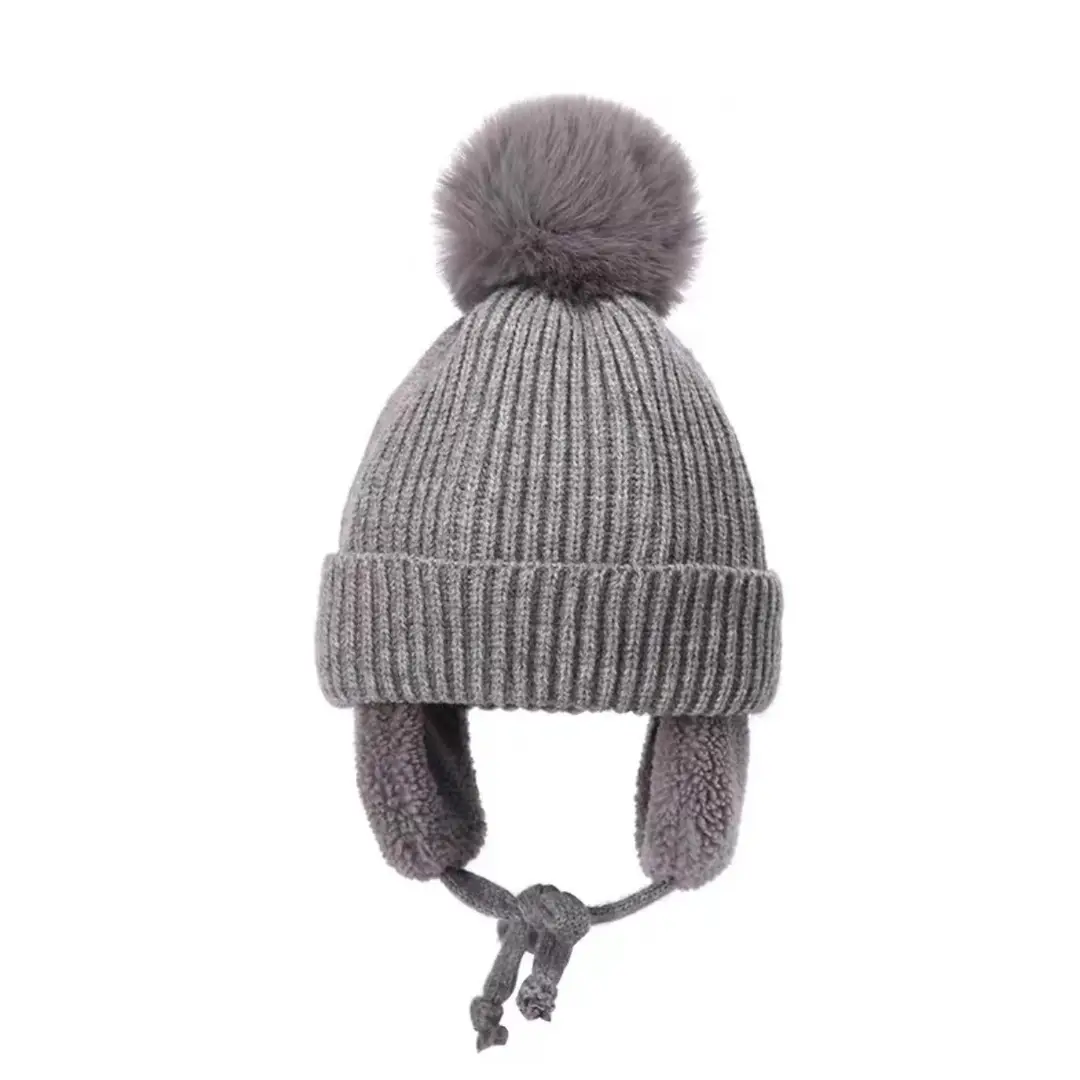 Children's ear-protecting hat, warm fleece-lined Lei Feng hat, boys' woolen hat, pullover hat for older children, girls' hat, autumn and winter fashion