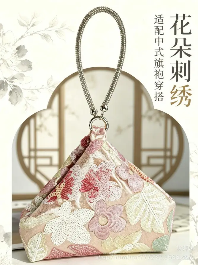 New Chinese-style embroidered bridesmaid bag, evening bag, chain handbag