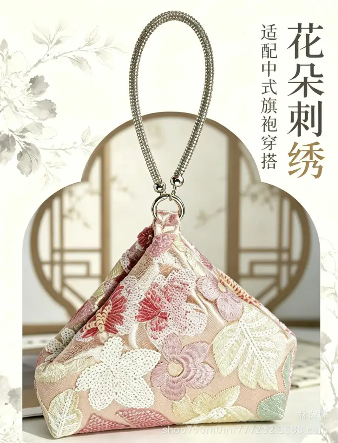 New Chinese-style embroidered bridesmaid bag, evening bag, chain handbag — feature 9