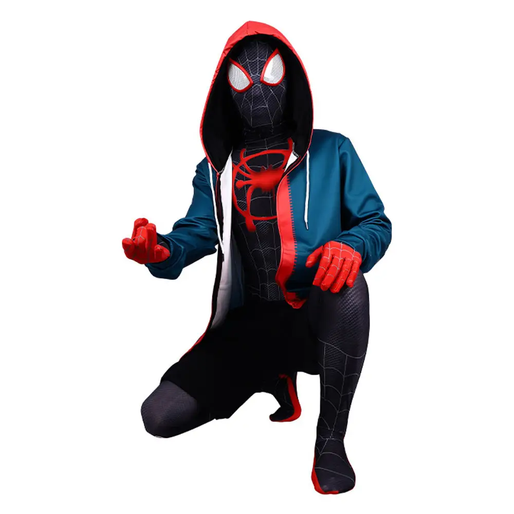 Miles Spider-Man cosplay costume, Across the Universe hooded jacket set, children's and adult Halloween performance costume