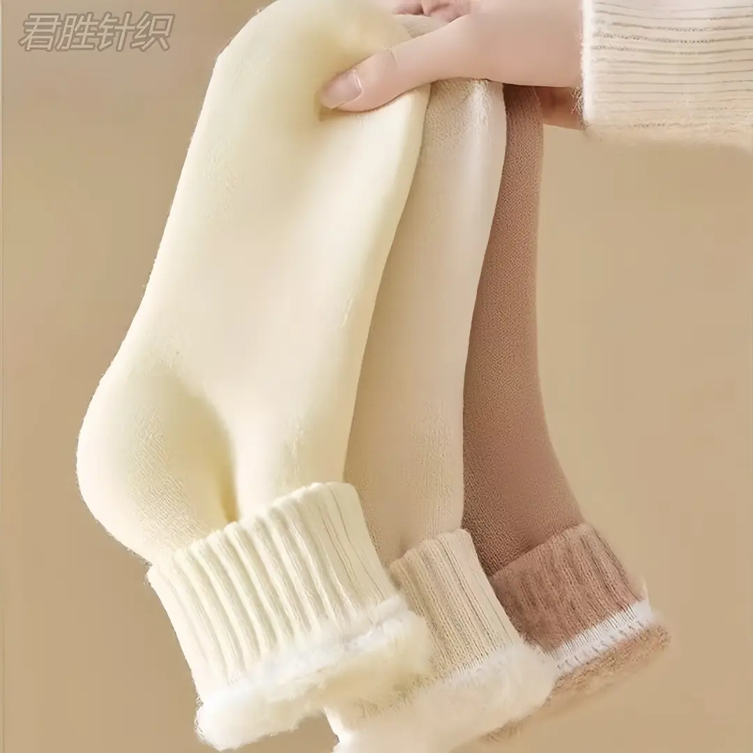 Zhuji Sleep Warm Winter Maternity Socks, Versatile Thick Long Socks for Women, Winter Thickened Fleece-Lined Cold-Resistant Mid-Calf Socks