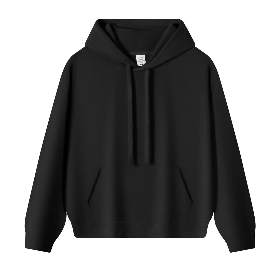 New Solid Color 350g Heavyweight Original Cotton Drop-Shoulder Crew Neck Sweatshirt for Men, Cross-Border Trendy Brand, Simple Basic Top and Pants