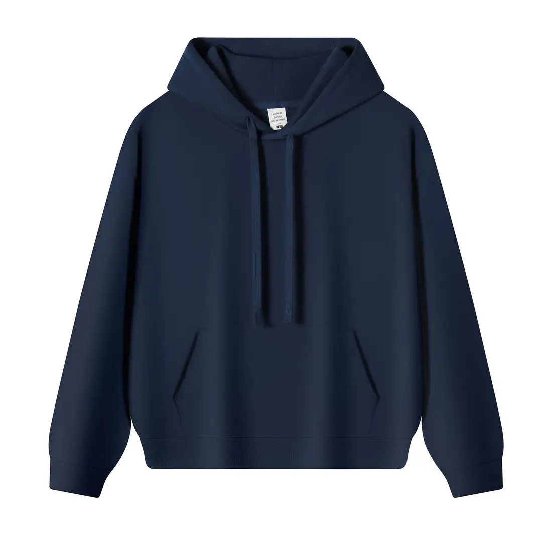 New Solid Color 350g Heavyweight Original Cotton Drop-Shoulder Crew Neck Sweatshirt for Men, Cross-Border Trendy Brand, Simple Basic Top and Pants
