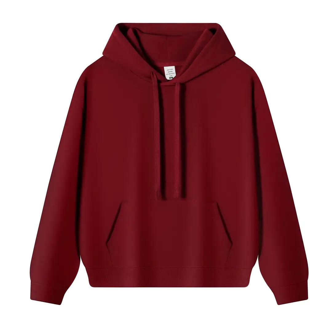 New Solid Color 350g Heavyweight Original Cotton Drop-Shoulder Crew Neck Sweatshirt for Men, Cross-Border Trendy Brand, Simple Basic Top and Pants