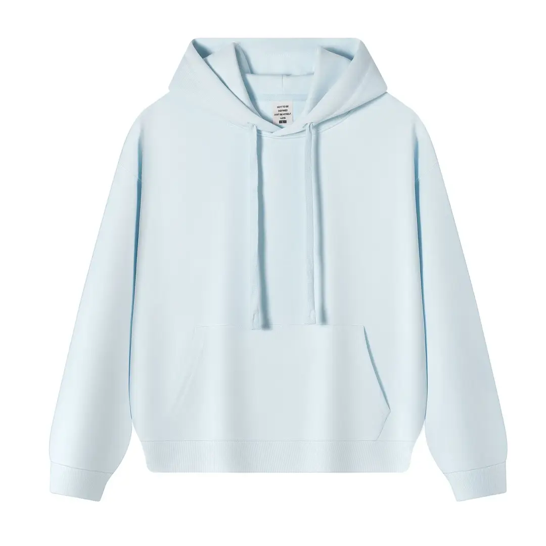 New Solid Color 350g Heavyweight Original Cotton Drop-Shoulder Crew Neck Sweatshirt for Men, Cross-Border Trendy Brand, Simple Basic Top and Pants