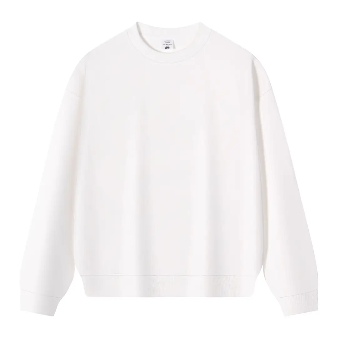 New Solid Color 350g Heavyweight Original Cotton Drop-Shoulder Crew Neck Sweatshirt for Men, Cross-Border Trendy Brand, Simple Basic Top and Pants