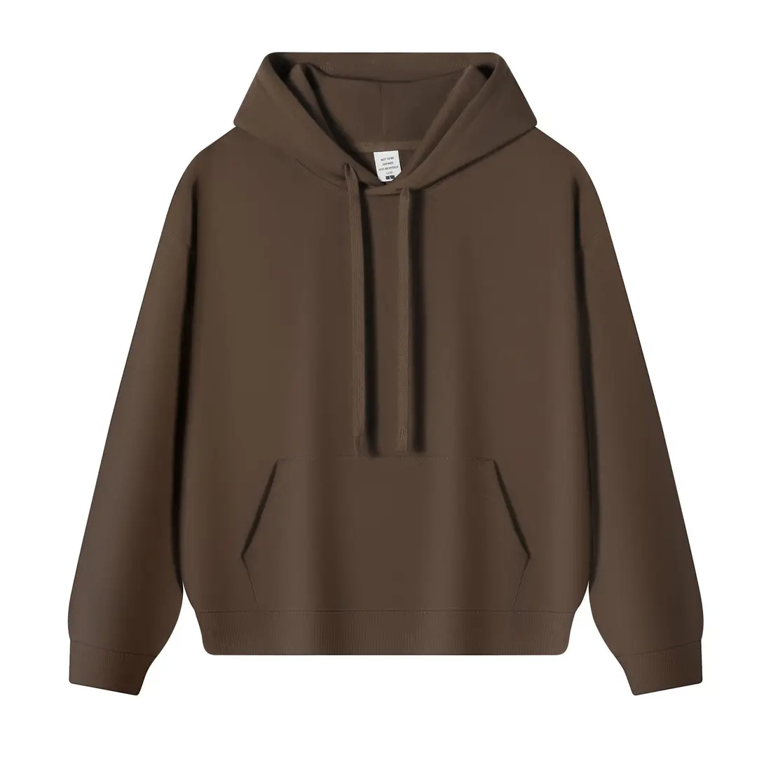 New Solid Color 350g Heavyweight Original Cotton Drop-Shoulder Crew Neck Sweatshirt for Men, Cross-Border Trendy Brand, Simple Basic Top and Pants
