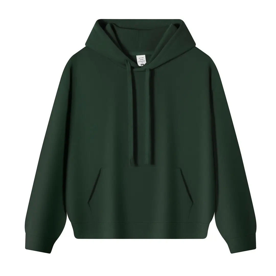 New Solid Color 350g Heavyweight Original Cotton Drop-Shoulder Crew Neck Sweatshirt for Men, Cross-Border Trendy Brand, Simple Basic Top and Pants