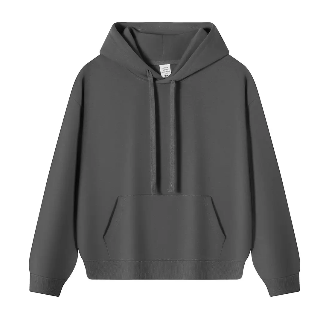 New Solid Color 350g Heavyweight Original Cotton Drop-Shoulder Crew Neck Sweatshirt for Men, Cross-Border Trendy Brand, Simple Basic Top and Pants