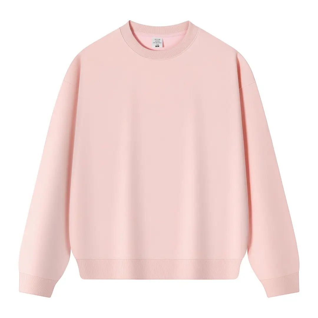 New Solid Color 350g Heavyweight Original Cotton Drop-Shoulder Crew Neck Sweatshirt for Men, Cross-Border Trendy Brand, Simple Basic Top and Pants