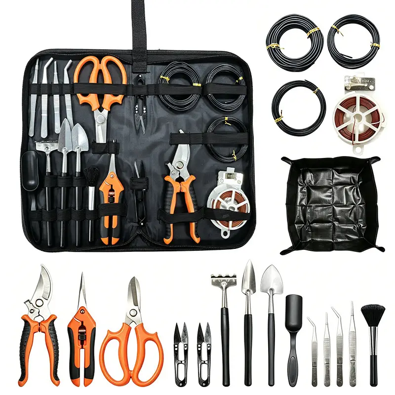 20-Piece Gardening Bonsai Tool Set Stainless Steel Pruning Loosening Soil Shaping Kit Garden Tools