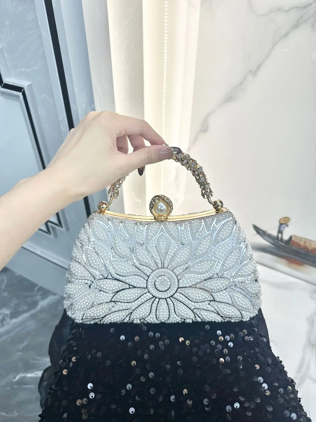 2026 Cross-Border Diamond-Embellished Party Clutch Bag, New Evening Bag, European and American Women's Handbag, Formal Evening Bag, Women's Bag
