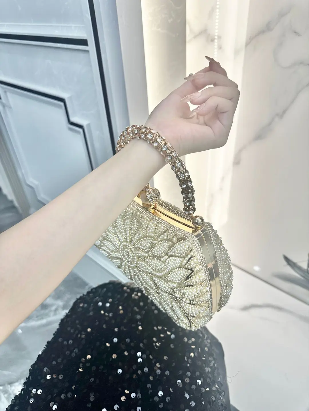 2026 Cross-Border Diamond-Embellished Party Clutch Bag, New Evening Bag, European and American Women's Handbag, Formal Evening Bag, Women's Bag