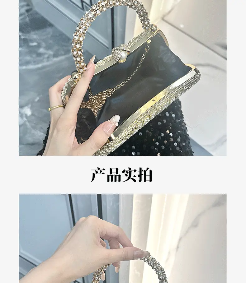 2026 Cross-Border Diamond-Embellished Party Clutch Bag, New Evening Bag, European and American Women's Handbag, Formal Evening Bag, Women's Bag — feature 3