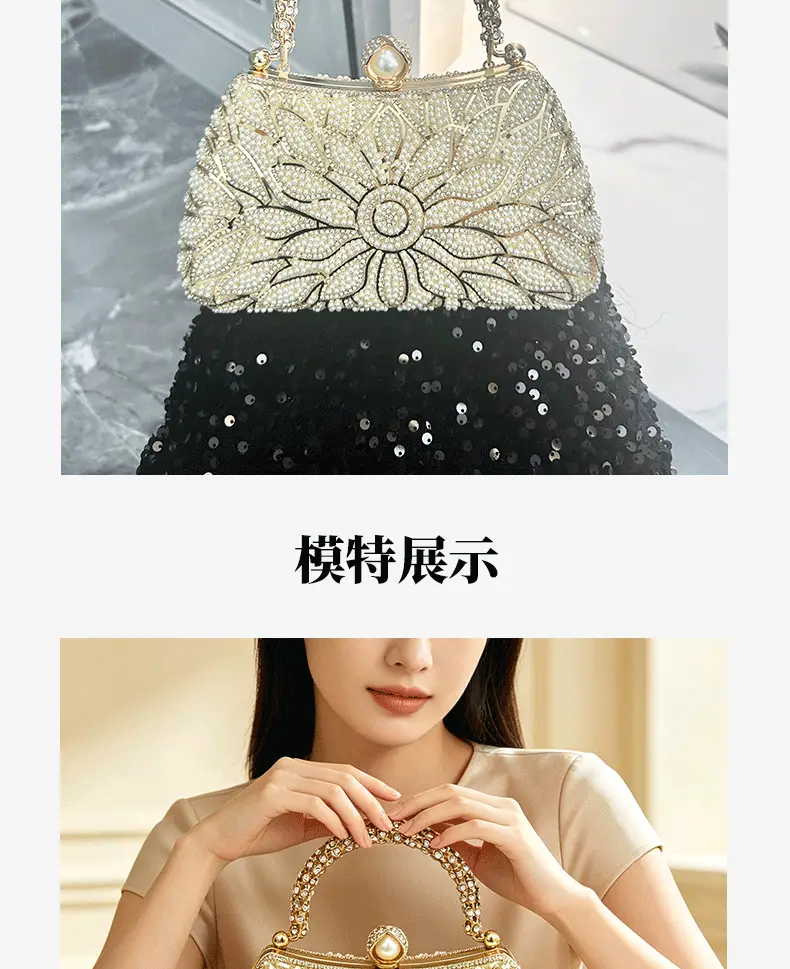 2026 Cross-Border Diamond-Embellished Party Clutch Bag, New Evening Bag, European and American Women's Handbag, Formal Evening Bag, Women's Bag — feature 6
