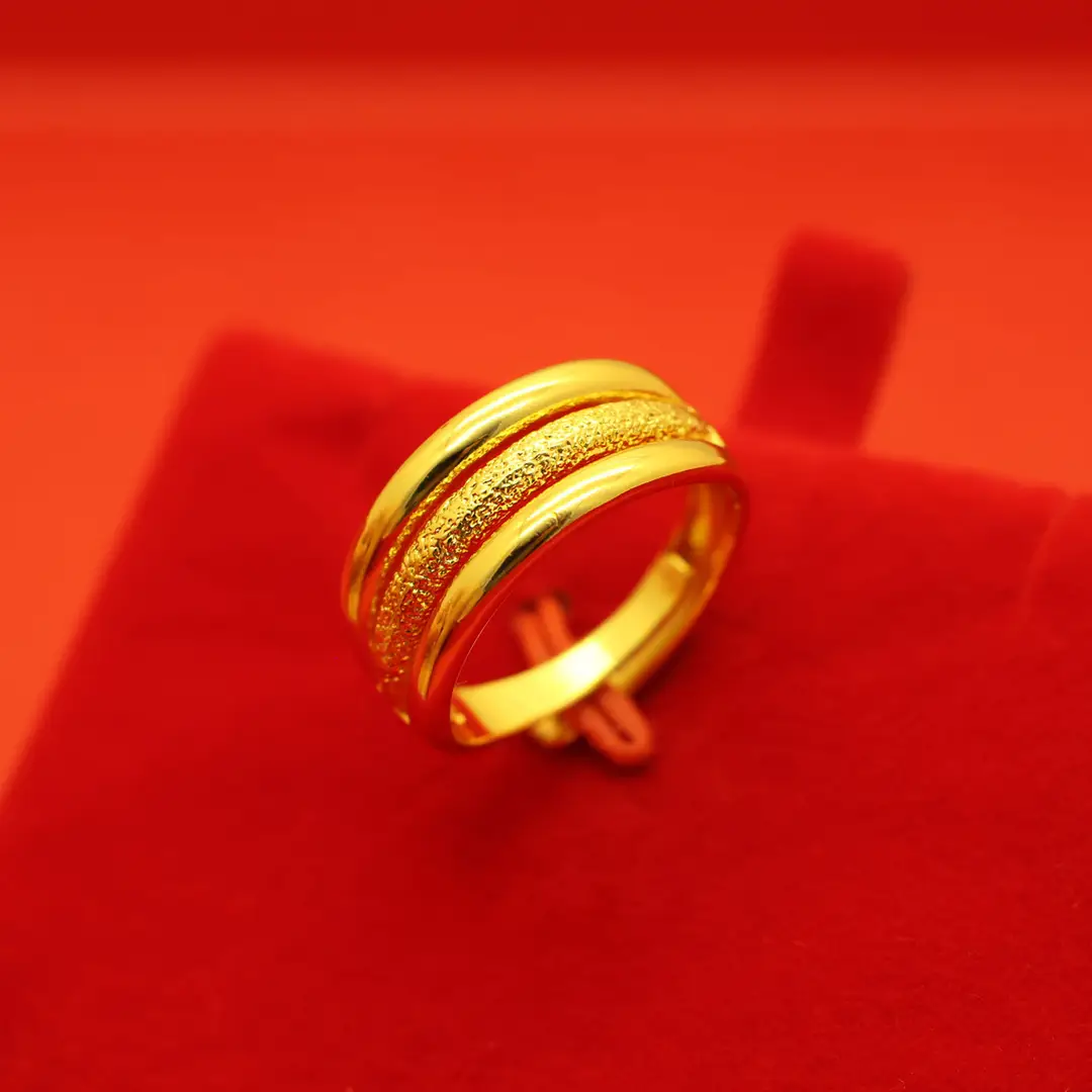 Imitation Vietnamese gold-plated women's open ring, popular gourd-shaped carved ring, vintage niche open ring, wholesale from manufacturer
