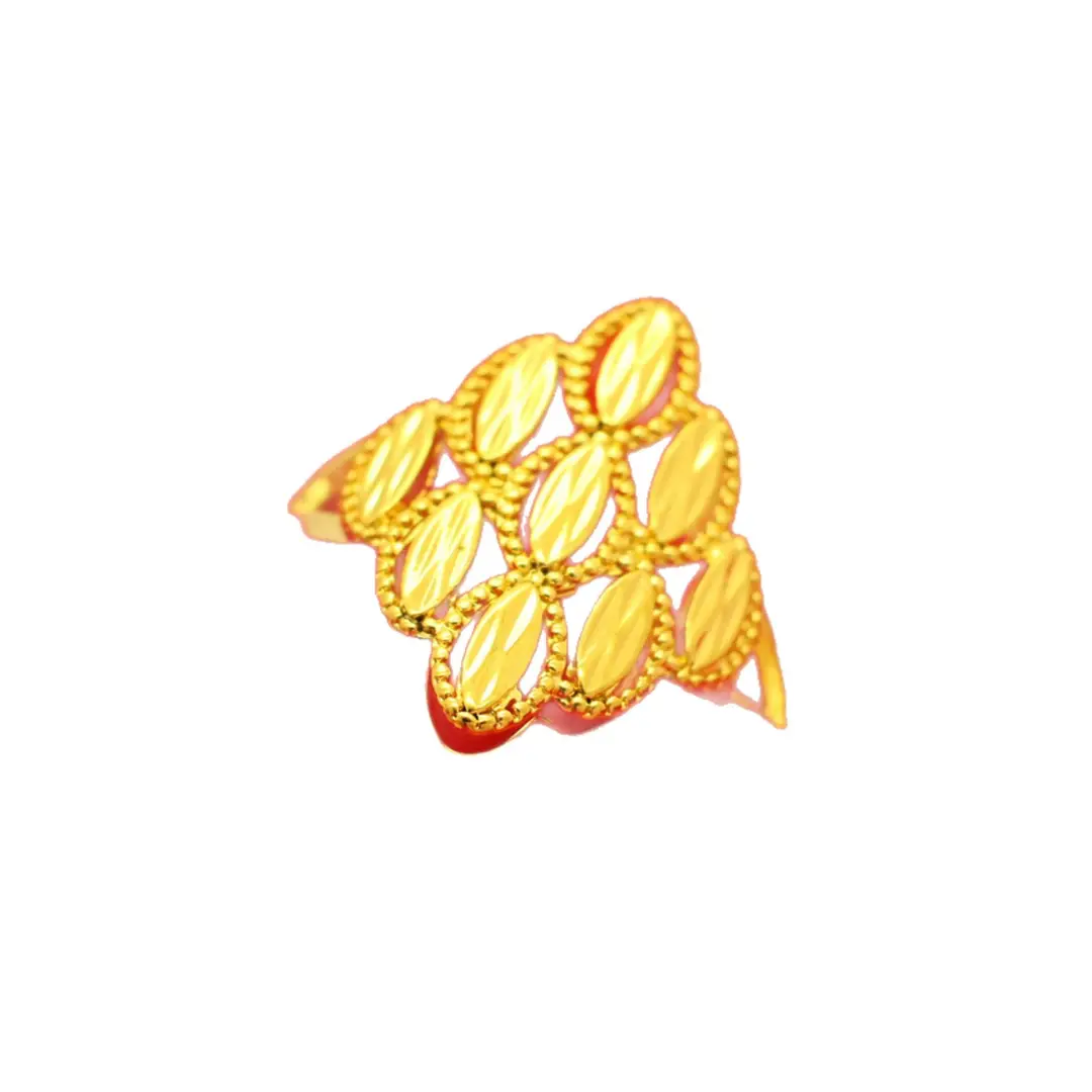 Imitation Vietnamese gold-plated women's open ring, popular gourd-shaped carved ring, vintage niche open ring, wholesale from manufacturer
