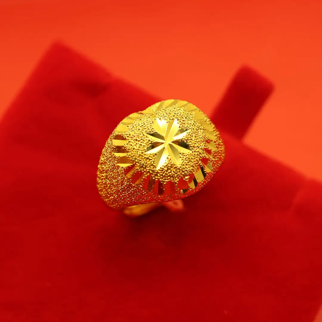 Imitation Vietnamese gold-plated women's open ring, popular gourd-shaped carved ring, vintage niche open ring, wholesale from manufacturer