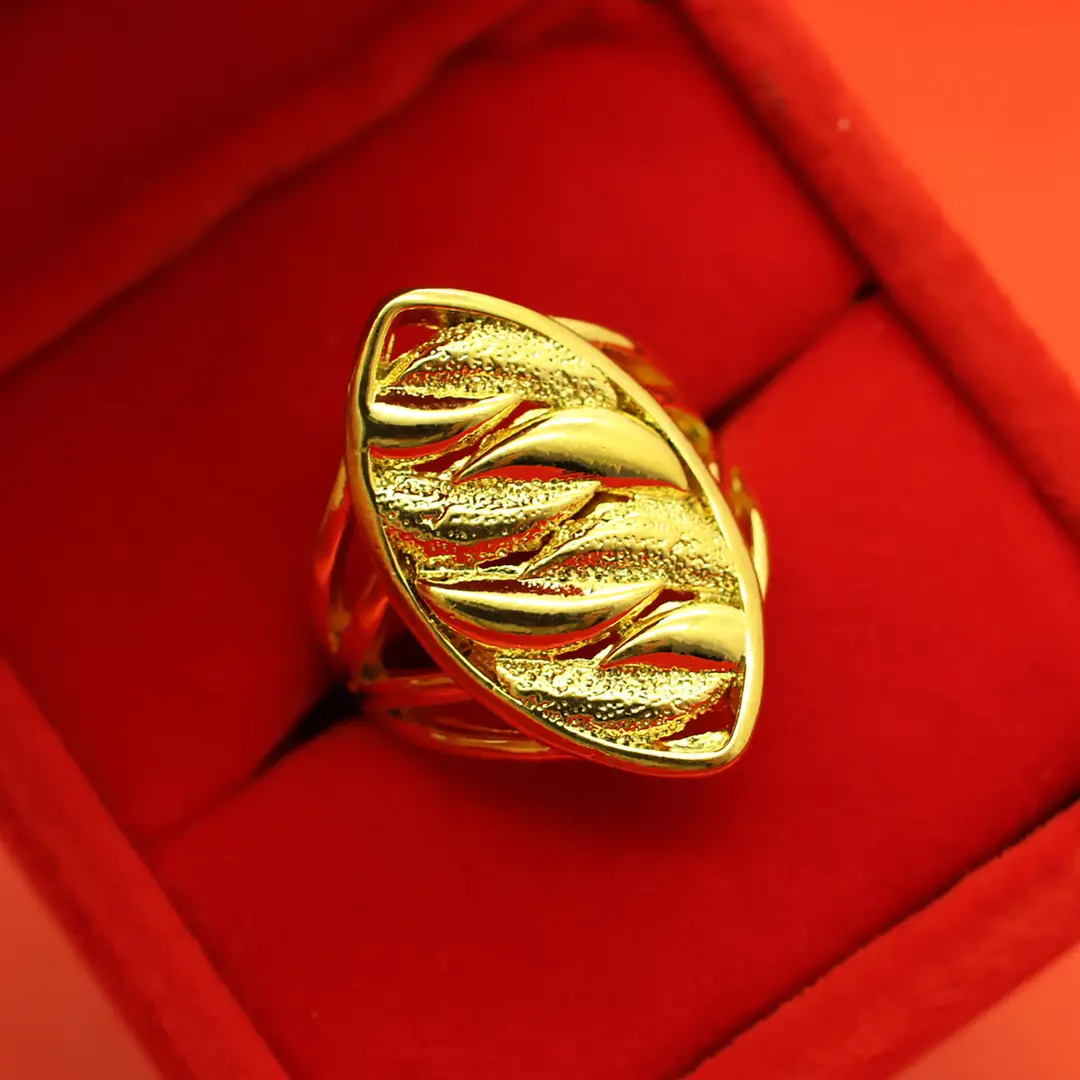 Imitation Vietnamese gold-plated women's open ring, popular gourd-shaped carved ring, vintage niche open ring, wholesale from manufacturer