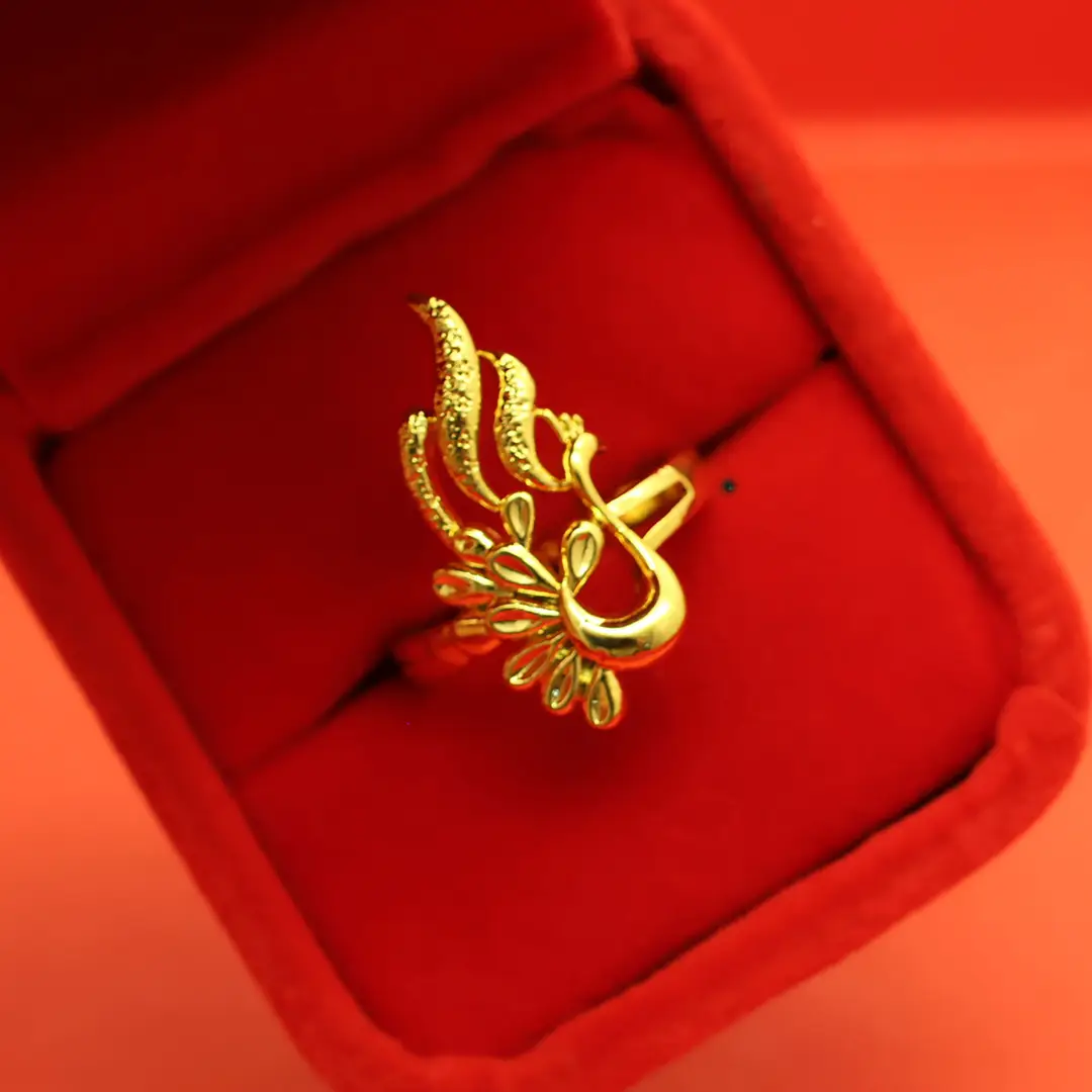 Imitation Vietnamese gold-plated women's open ring, popular gourd-shaped carved ring, vintage niche open ring, wholesale from manufacturer