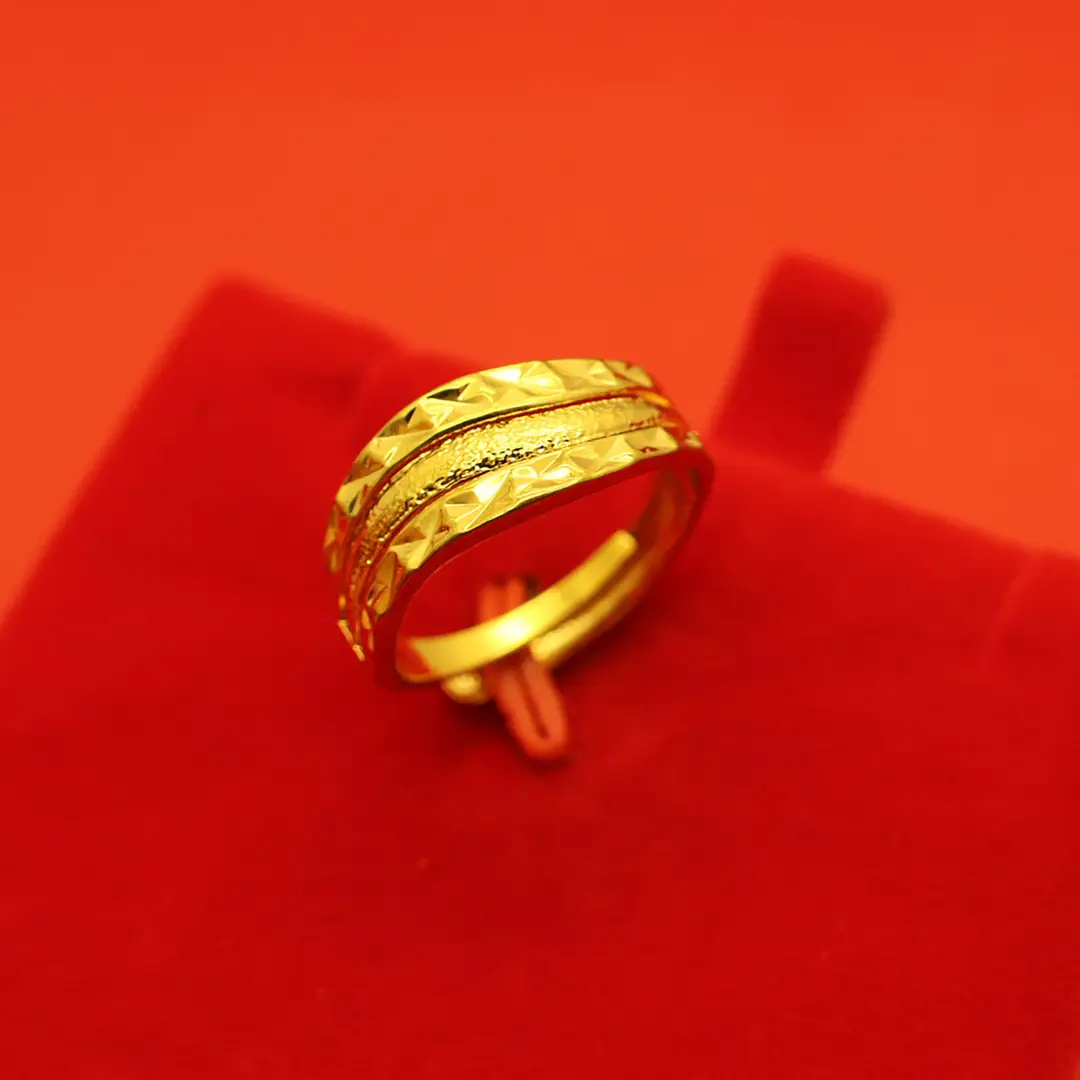 Imitation Vietnamese gold-plated women's open ring, popular gourd-shaped carved ring, vintage niche open ring, wholesale from manufacturer
