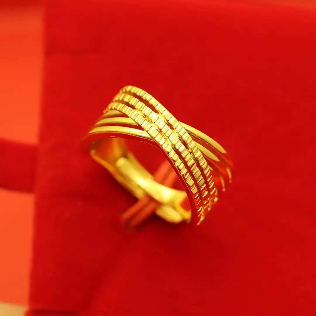 Imitation Vietnamese gold-plated women's open ring, popular gourd-shaped carved ring, vintage niche open ring, wholesale from manufacturer