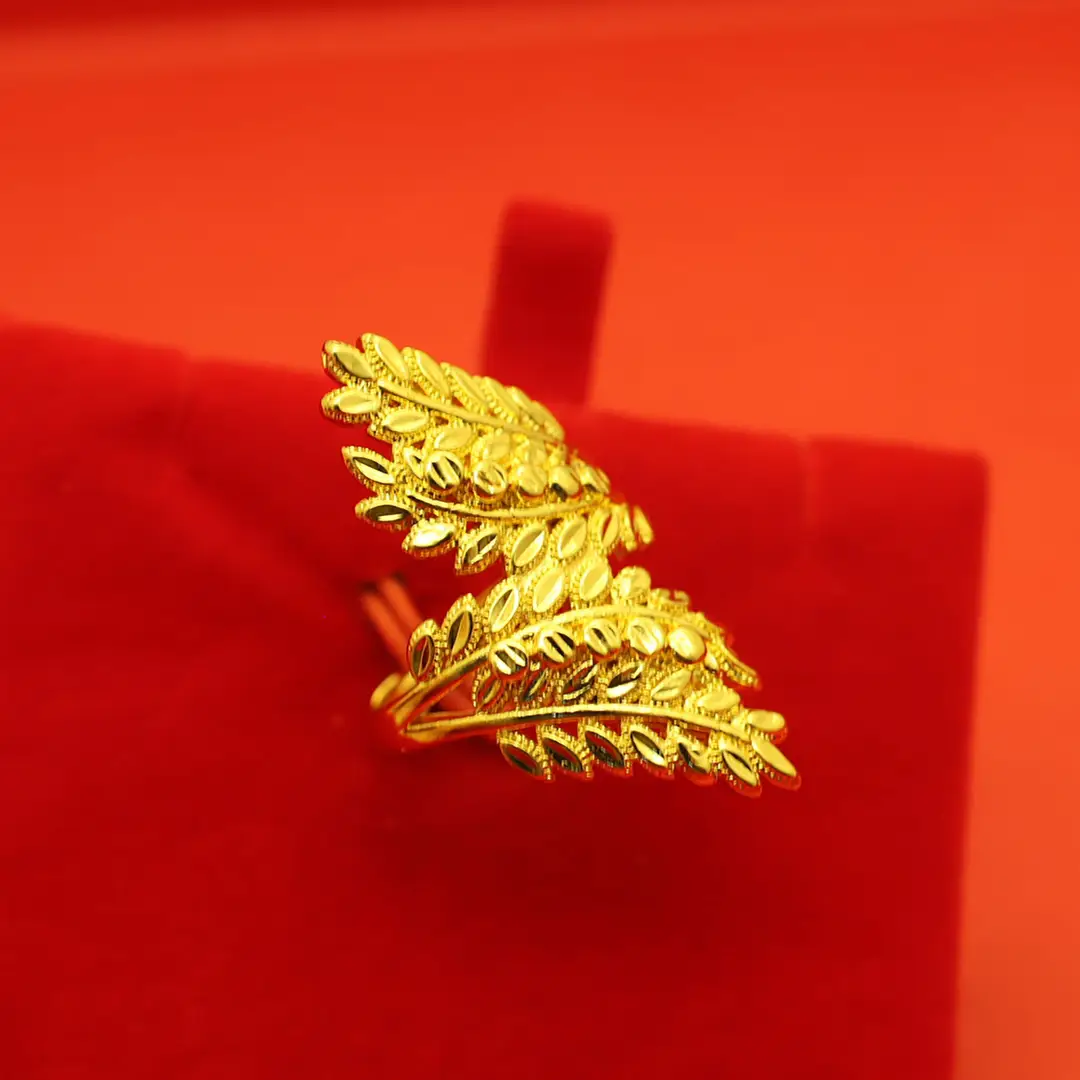 Imitation Vietnamese gold-plated women's open ring, popular gourd-shaped carved ring, vintage niche open ring, wholesale from manufacturer