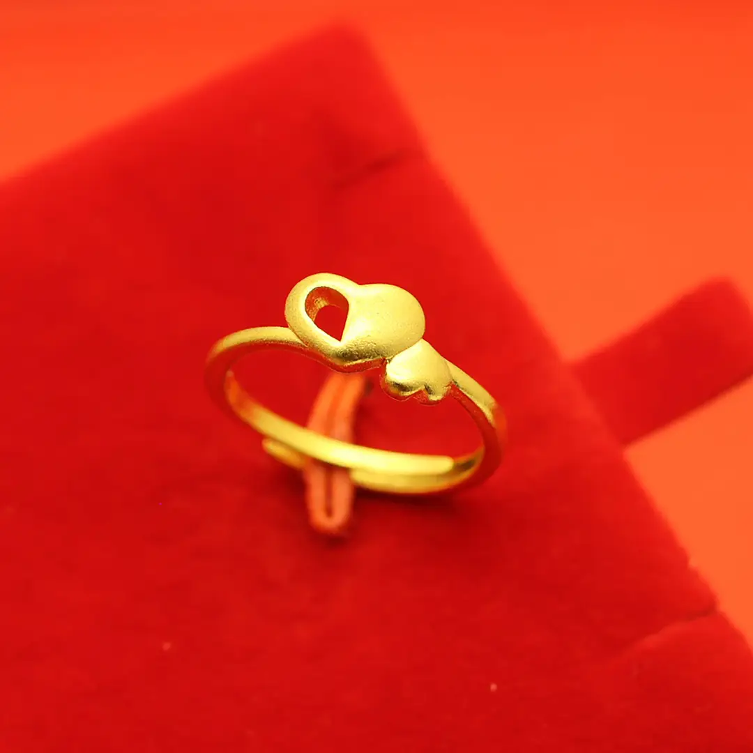 Imitation Vietnamese gold-plated women's open ring, popular gourd-shaped carved ring, vintage niche open ring, wholesale from manufacturer