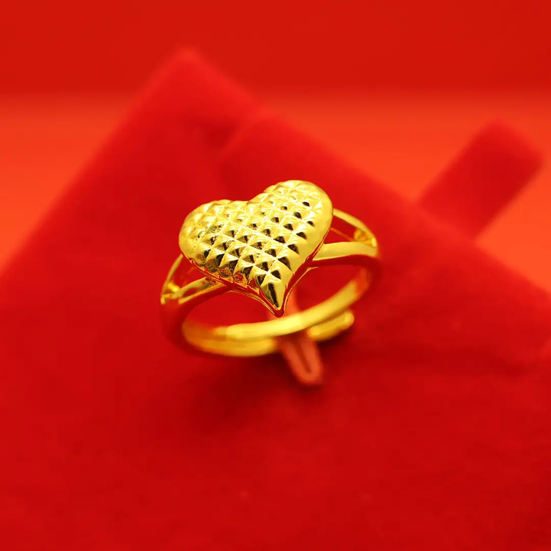 Imitation Vietnamese gold-plated women's open ring, popular gourd-shaped carved ring, vintage niche open ring, wholesale from manufacturer