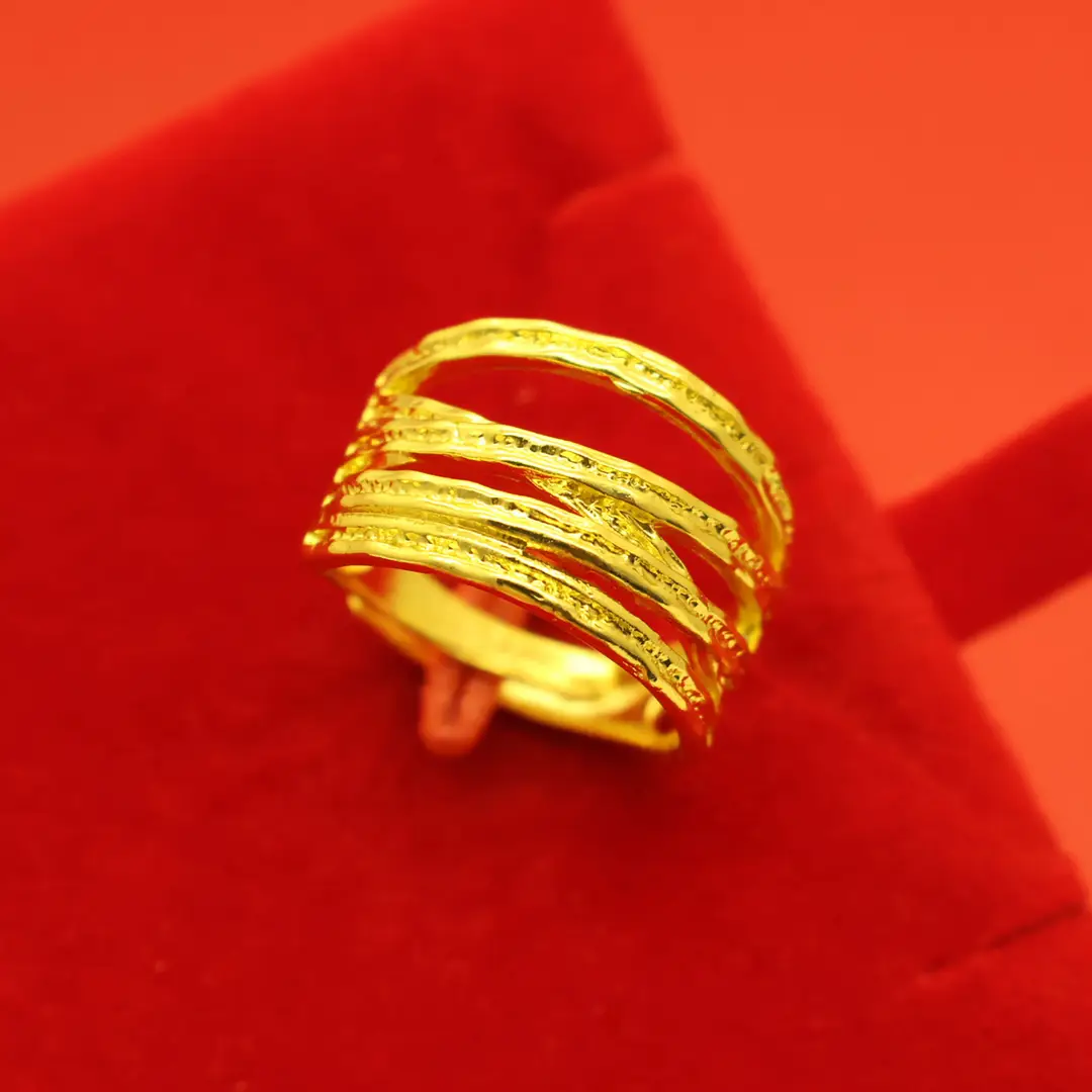 Imitation Vietnamese gold-plated women's open ring, popular gourd-shaped carved ring, vintage niche open ring, wholesale from manufacturer
