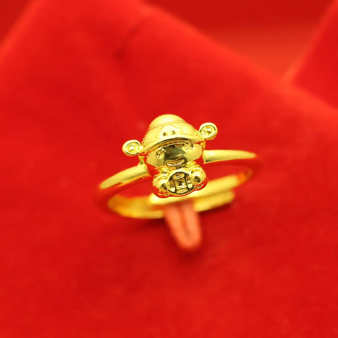 Imitation Vietnamese gold-plated women's open ring, popular gourd-shaped carved ring, vintage niche open ring, wholesale from manufacturer