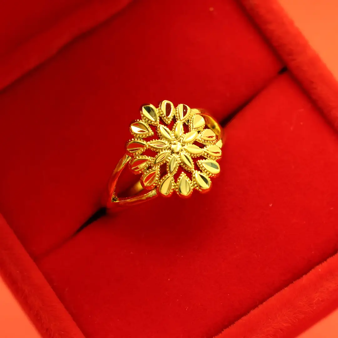 Imitation Vietnamese gold-plated women's open ring, popular gourd-shaped carved ring, vintage niche open ring, wholesale from manufacturer