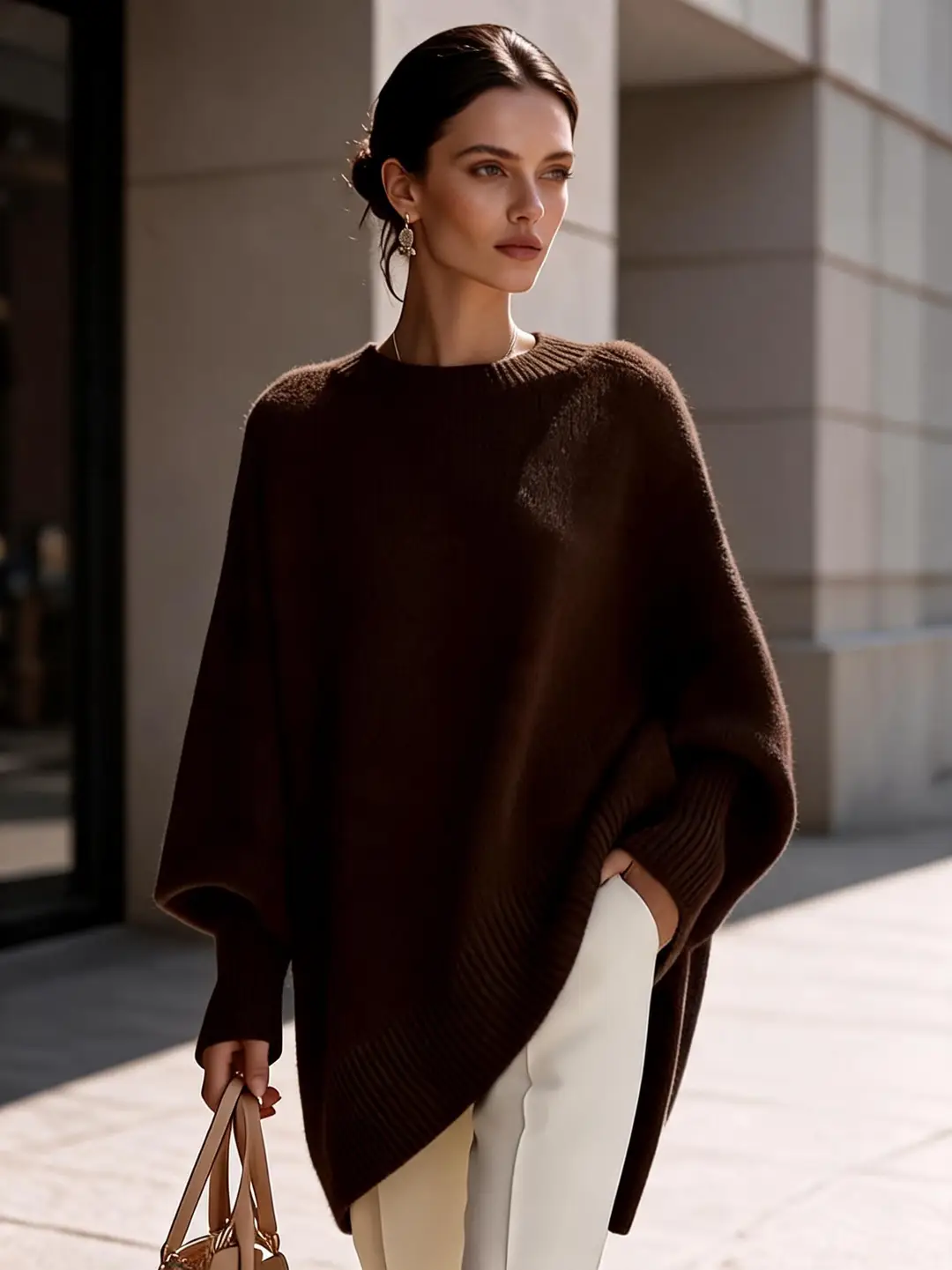 European and American cross-border 2026 autumn and winter round-neck pullover plus-size knit sweater, loose and casual style, solid color women's sweater — feature 15