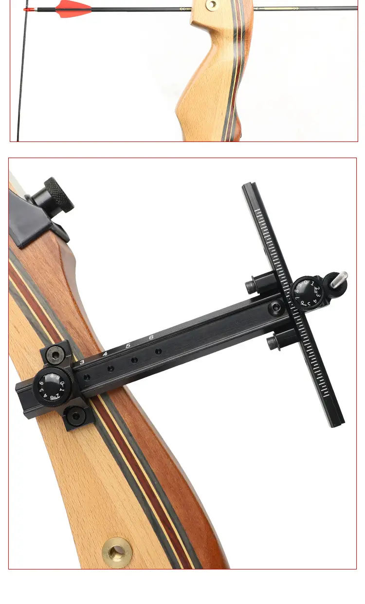 Recurve sight, bow and arrow archery equipment, T-shaped sight for shooting range, competition sight, 6inch metal T-shaped sight — feature 10
