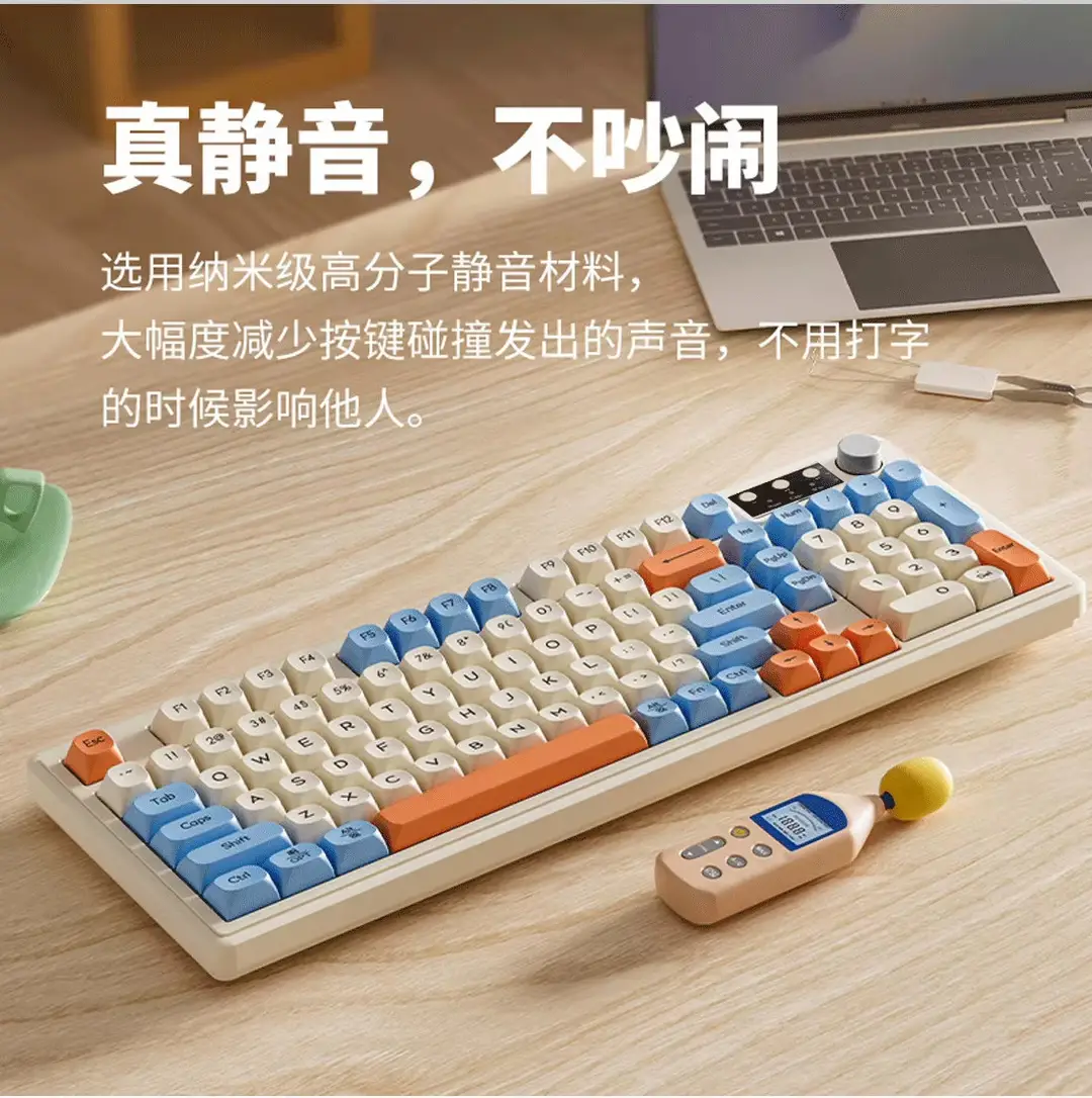 Factory wholesale 98-key wired keyboard with colorful backlight, silent, for office and gaming use, computer desktop and laptop accessories